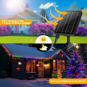 200 LED Solar Fairy Lights Outdoor Waterproof, Touch Control, Multi-Color, Perfect for Christmas Halloween Easter Decorations, Outdoor Decorative Lights