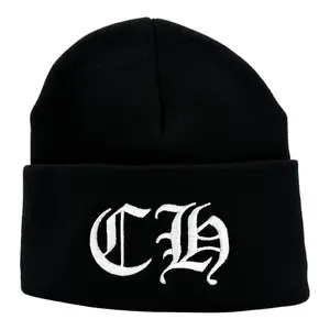 Chrome Hearts Embroidered CH Logo Beanie Black White