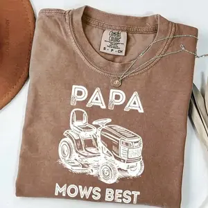 Comfort Colors Papa Mows Best T-Shirt, Funny Dad Shirt, Vintage Lawn Mower Graphic Tee, Comfort Colors Graphic Tee, Casual Outfit, Vintage Wash Shirt, Oversized Women’s Outfit, Apr 5