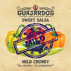 Mild Chunky Sweet Salsa 16 oz - Naturally Sweet No Added Sugar Chunky Texture for Gourmet Dishes