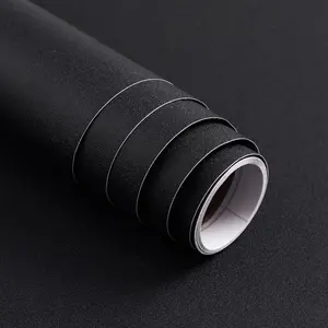 15.7" x 118" Peel and Stick Wallpaper Matte Black Contact Paper for New Environmentally Friendly Materials Thickening Waterproof Upgrade Black Wallpaper