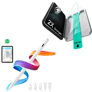ESR Digital Pencil (Find My) for iPad 2018-2026 + 2 Pack iPad Screen Protector: Stylus Pen with Find My & Shortcuts, Easy Installation, Smooth Writing, Fast Charging