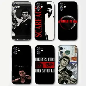 S-Scarface Phone Case Silicone Soft for iPhone 17 16 15 14 13 12 11 Plus Pro Max Plus Shockproof Protective Cover Cellphone Protector