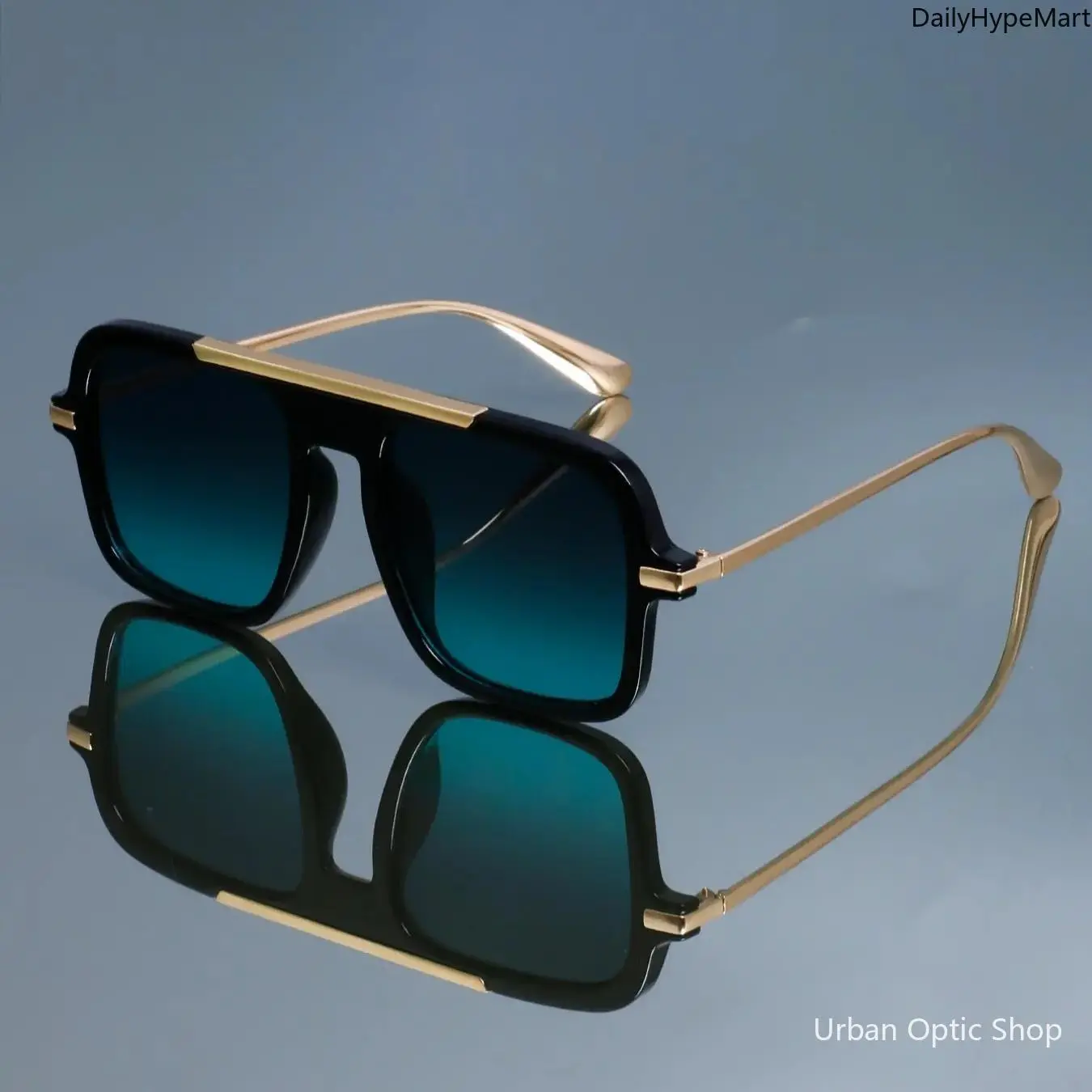 Vintage Metal Frame Sunglasses, Unisex Cool Retro Fashion Eyewear with Gold Accents for Casual Daily Wear, Cool Sunglasses