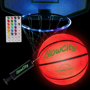 Glow in the Dark Light Up LED Basketball and Rim Light