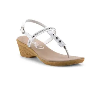 Onex Mykanos White Leather Strappy Toe Post Wedge Sandal Womens sizes 5-11 NEW