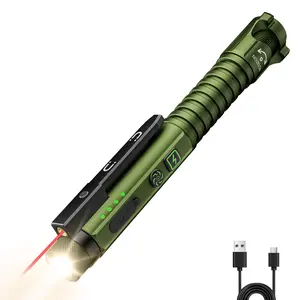 EDC Flashlight Rechargeable,800 Lumen Small Flashlight with Magnetic Clip & Base, 11 Modes LED Flashlight,Glass Breaker&Bottle Opener, USB-C Flashlight for Working,Home and Emergency