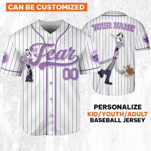 Custom   Inside Out Fear Simple Baseball Jersey    Baseball Jersey  Inside Out 2 Athletic Jersey  Inside Out 2 Shirt