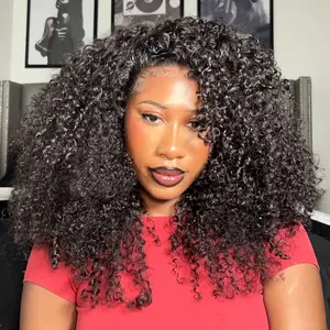 【NEW IN】FORGIRL FOREVER 180% 250% Density Wear Go Half Wig With Drawstring Invisible Hairline Kinky Curly Wear Go Glueless Half Wig With Braids Beginner Friendly