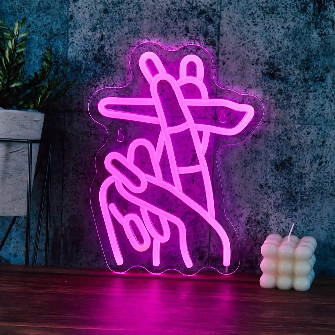 USB Powered Finger Shaped Light, 1 Count Neon Sign Light, Led Signs, Decorative Light for Home Party & Festival