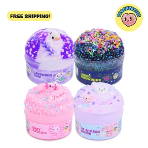 PEACHYBBIES: 4-Pack Bestsellers Slime Bundle - Premium Scented Slimes, ASMR, Stress Relief, Fidget Toys, Cloud Dough, Bingsu, Butter, Cotton Slime - 4oz