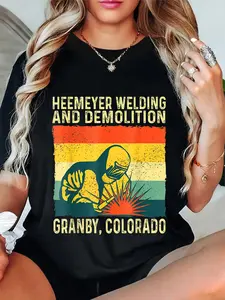 100% Cotton Funny Heemeyer Welding And Demolition Granby Vintage T-Shirt