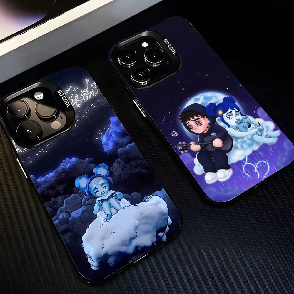 Fashion Junior H Sad Girlz B-BOYZ Phone Case For iPhone 17,16,15,14,13,12,Pro Max Black Colored Silver Plated Inside Cover