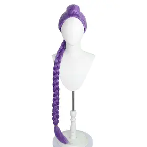 Cosplay Collection Rumi Extra-Long Purple Braid Wig Set Heat-Resistant Synthetic Hair Adjustable Cap for Anime Costume Events