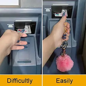 Credit Card Grabber for Long Nails, Cute Keychain Social Distancing Tool, ATM Contactless Card Extractor Acrylic Cards Puller