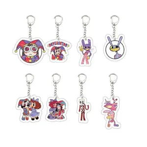 Acrylic The Amazing Digital Circus Keychain Pomni Jax Ragatha Gangle Kinger Keyring Key Chain for Accessories Bag Fans Gift