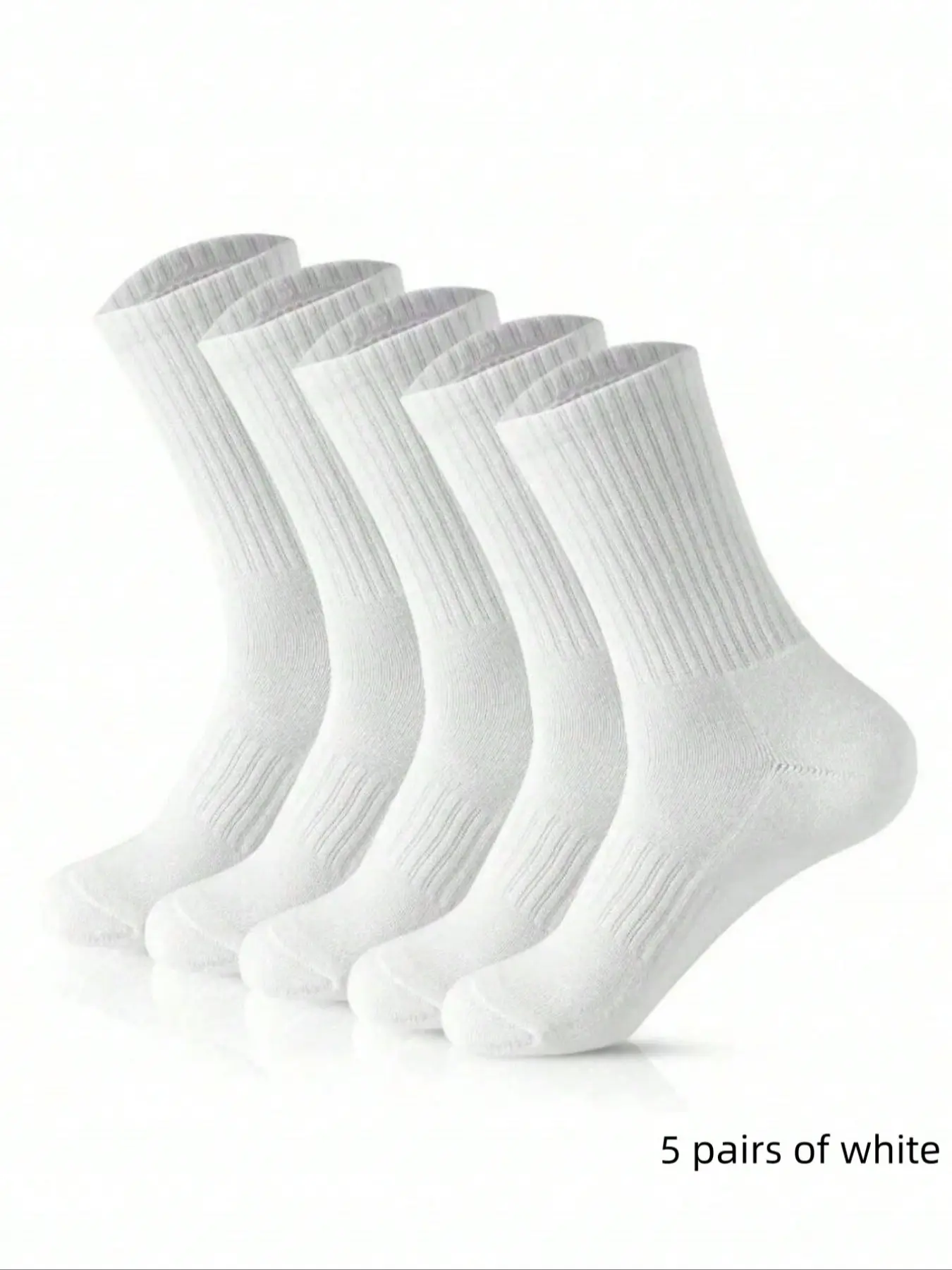 5 Pairs/10 Pairs Solid Color All Season Socks, Simple Casual Sports, Anti-Slip Sole, Versatile Unisex Mid-Calf Socks