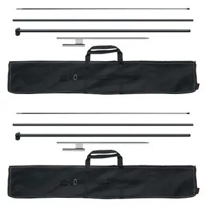 VEVOR Feather Flag Pole Kit, TikTokShopBlackFriday, 2 Packs Swooper Flag Pole 12.7 ft, Sign Flag Poles for Business Advertising Flags Outdoor, with Ground Stakes and A Carrying Bag (Flag Not Included) Aluminum Banner