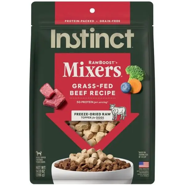 Instinct RawBoost Mixers, Freeze Dried Dog Food Topper, Grain-Free - Cage Free Chicken, 14 oz. Bag