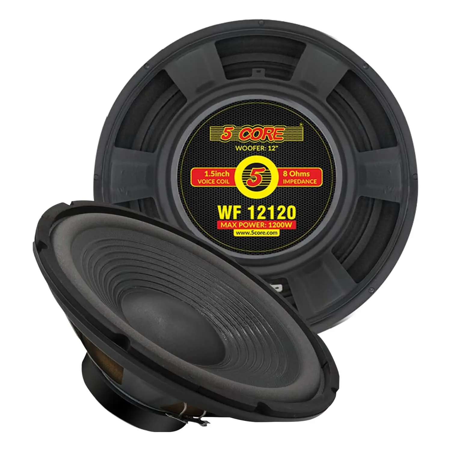 5Core 12" Subwoofer 1200W PA DJ Sub Woofer Audio 8Ohm w Deep Bass Pro Audio Replacement Loud Speaker