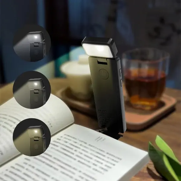 AIR U USB Rechargeable Clip-on Reading Light, 3 Amber Light Modes 5 Brightness Levels Clip Anywhere, Bedside Night Reading Kids Study Tent Travel, Portable Lightweight Eye-Care