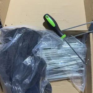 Galvanized Landscape Staples 6 Inch 11 Gauge Garden Stakes with Gasket for Weed Barrier, Drip Irrigation, Landscape Fabric & fathersdaygifts