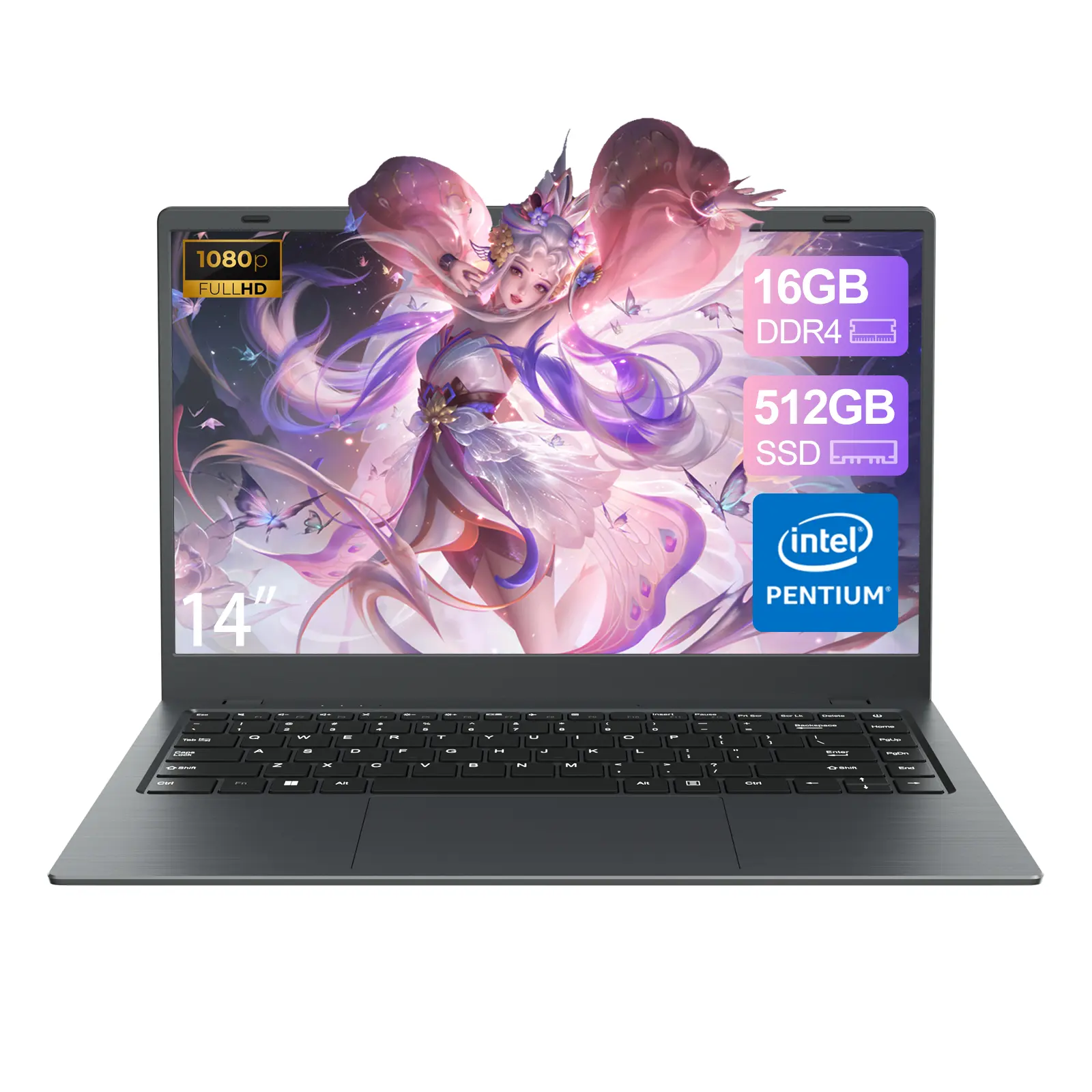 15.6-inch laptop computer Intel Pentium Gold 6500Y dual-core processor 16GB RAM 512GB SSD ROM,suitable for student study＆business office,suitable for Photoshop and editing