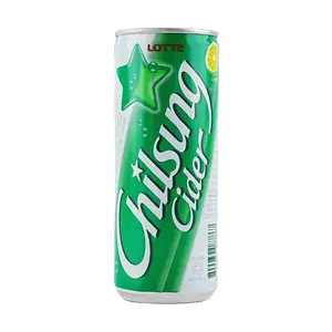LOTTE Chilsung Cider Ice Lemonade Soda - 250ml Can, Refreshing Korean Sparkling Drink
