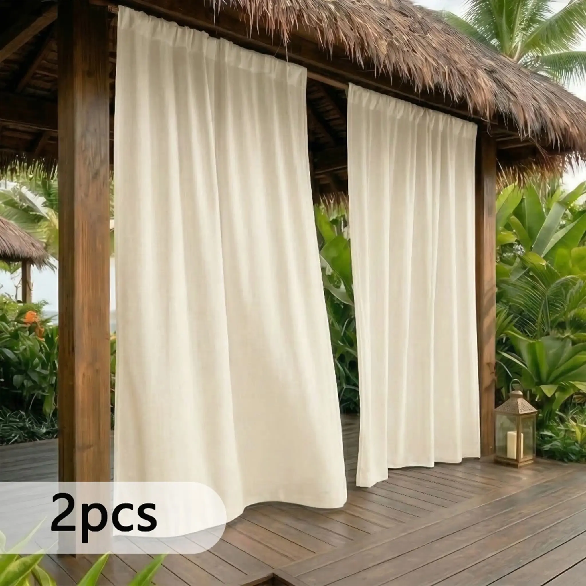 2pcs Indoor/Outdoor Curtains Designed for Patios, Providing UV Protection and Fade Resistance, Suitable for Terraces, Porches, and Canopies, Serving As Sun-Blocking Privacy Decor Home Decorative Curtain Home Decoration Curtain Outside Curtains