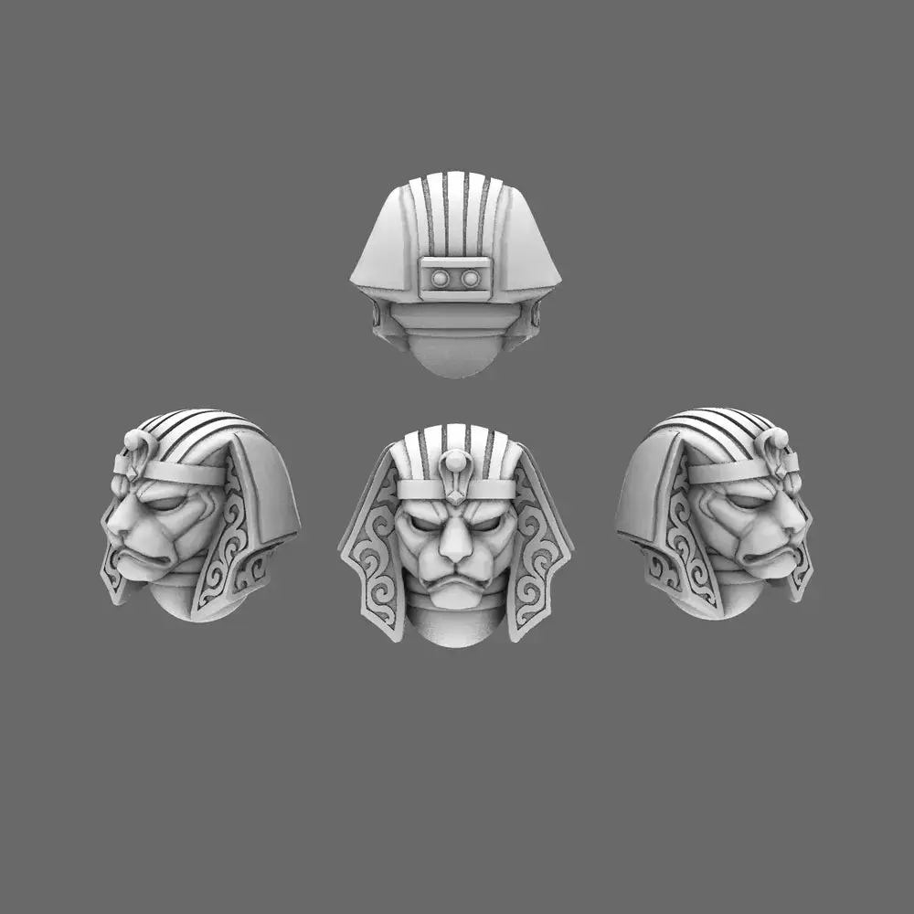 Sacred Scrolls V10K Sphinx Guard Helmets - Elite Academic Warrior Headgear for 28mm Models