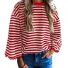 Dokotoo Sweatshirt for Women Long Sleeve Striped Oversized Sweatshirts Casual Crewneck Pullover Top 2026 Summer Outfits
