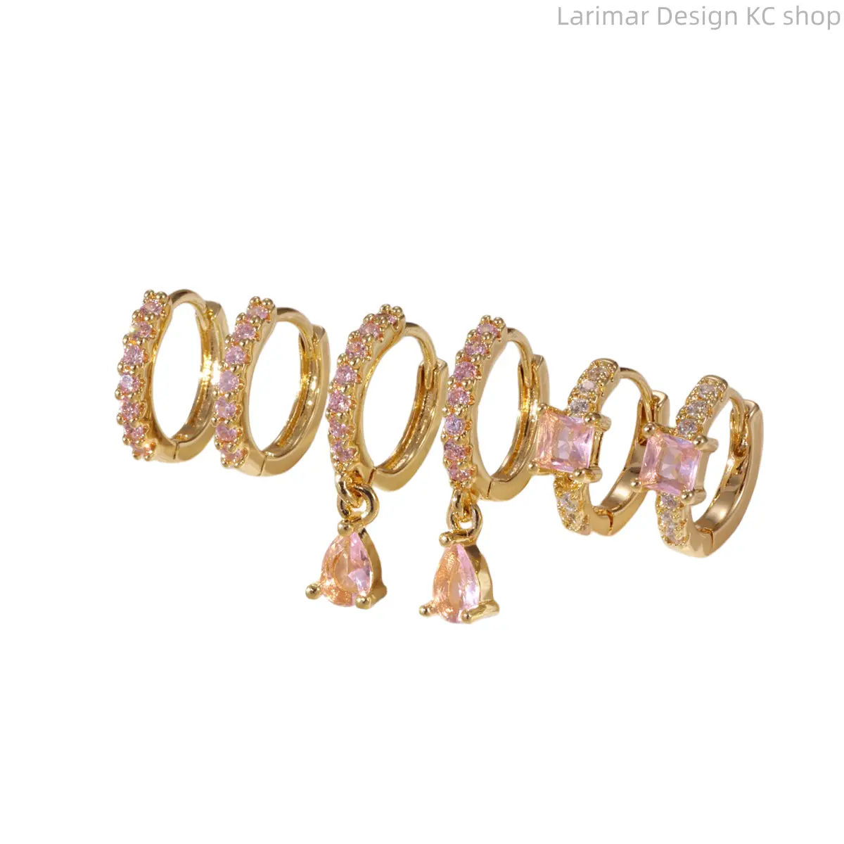 3Pcs Square Cubic Zirconia Copper Hoop Earring Set For Women, INS Luxury Temperament Ear Buckles, Fashion Daily Commute Dainty Anti-Fade Ear Jewelry Gift