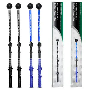 Cross-border wholesale golf swing trainer corrector folding telescopic swing stick aid manufacturer