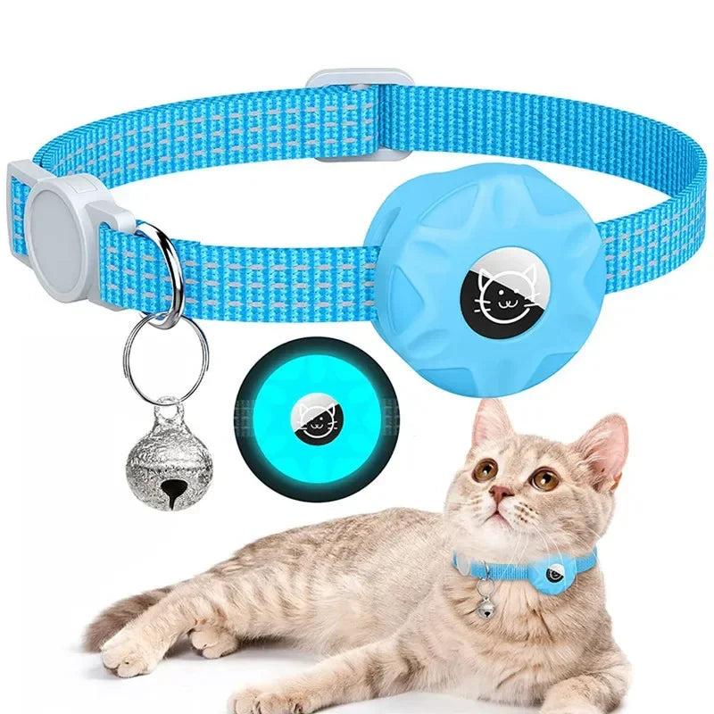 Collar (Tracker) - Apple AirTag Cat Collar,Air Tag Pet Collar with airtag Holder and Bell Reflective GPS Kitten Collar for Girl Boy Cats gatos pet accessory night safety cat collar dog chain