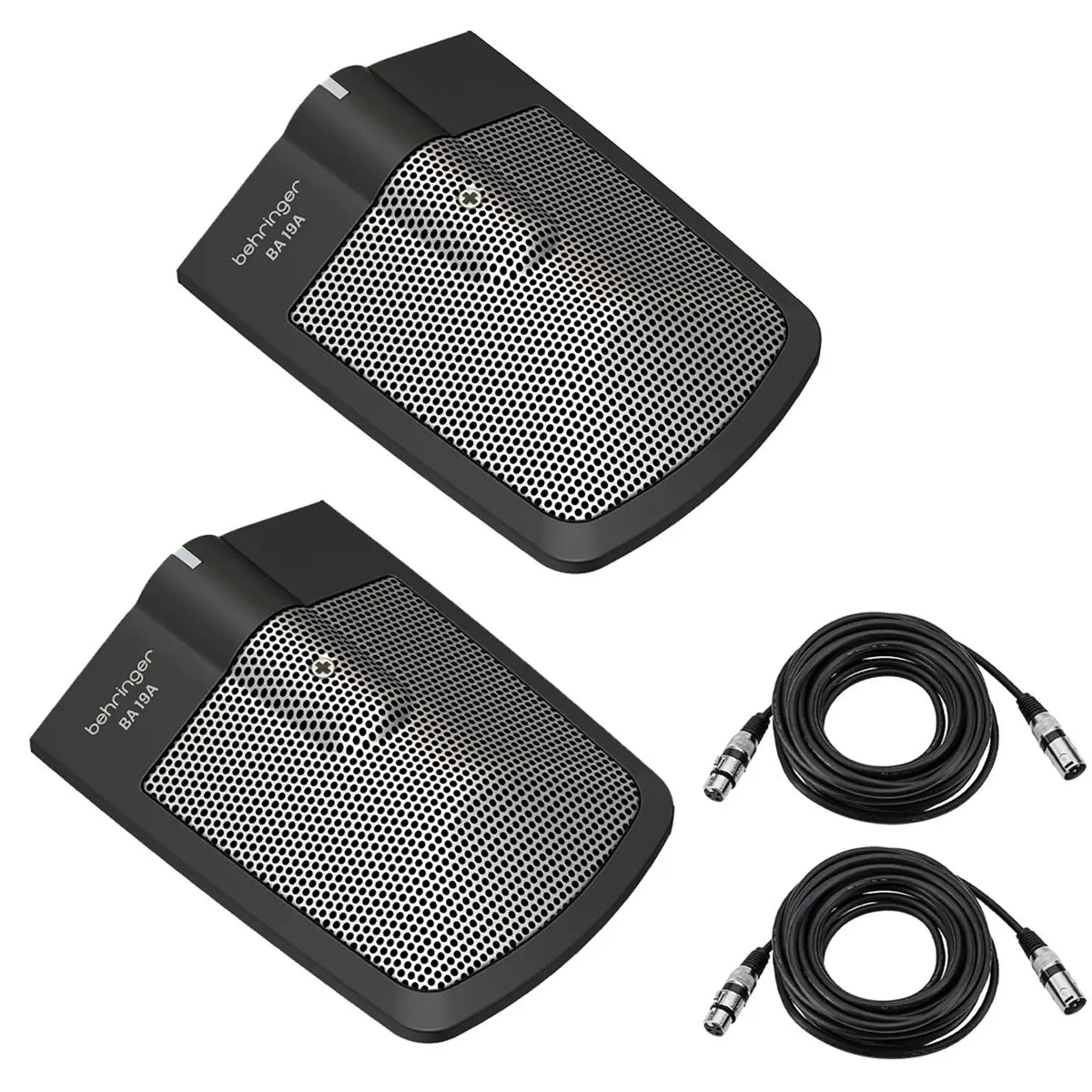Behringer BA 19A Half-Cardioid Condenser Boundary Microphone for Instrument Applications WITH 2 Pack with XLR Cable AND H&A XLR M TO F PRO MIC CABLE 25FT