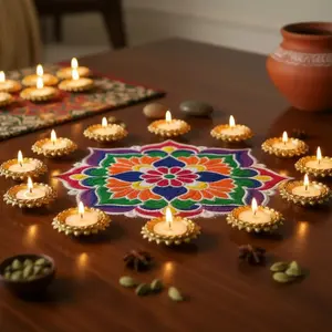 Exquisite Ghungroo Candle Holders | 4-Piece Tealight Set | Perfect for Diwali, Navratri, Weddings | Elegant and Timeless Décor