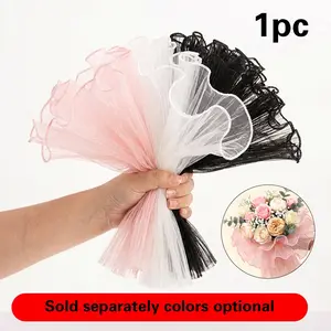 Korean Style Floral Wrinkle Paper, Flower Bouquet Packaging Cloth, DIY Gift Wrap for Valentine's Day & Mother's Day, Waterproof Matte Finish