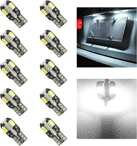 10 count  LED Light Bulbs, 12V Auto 6000K Bright Dome Side Wedge Light LED Bulb, T10-5730-8SMD LED  Light Standard Replacement for 194 W5W 501 2921,  Accessories (White)