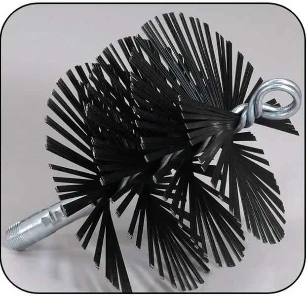 Schaefer Brush Manu. MSF-8 Durable Flat Wire Round 8-in Chimney Brush for Homeowner, Creosote Removing Tool with Excellent Creosote Removing Performance