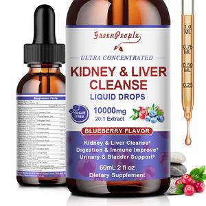 Greenpeople Kidney Cleanse Detox & Repair Drops, 27-in-1, Cranberry Extract & Chanca Piedra,Urinary Tract&Liver Cleanse - Vegan Supplement