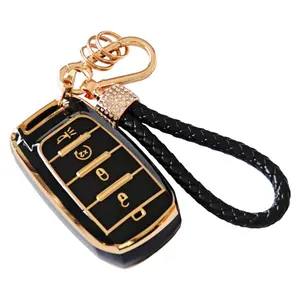 Dodge Key Cover for RAM 1500 2500 3500, 4 Button 2019-2022, Tpu Material, Includes Keychain, Smart Remote Accessory Protector, Key Fob Cover, Car Key Protector