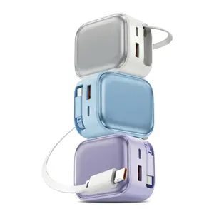 Retractable Gan Wall Charger Plug, usb c cable,Fast Charging forDual-Device Simultaneous Charging, Compact Device, Wireless Earphones, Bluetooth Speaker, Headphones, Mobile Phone, Travel, Lightening-MM