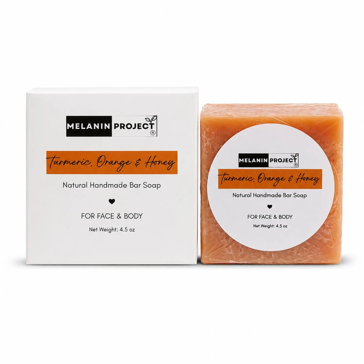 Organic Turmeric Soap Bar - Gentle Daily Cleanser, Dark Spot Remover, Acne Treatment for Face & Body Care, Cleansing - Natural Handmade with Turmeric, Orange, Honey & Oatmeal - For All Skin Types, Adults