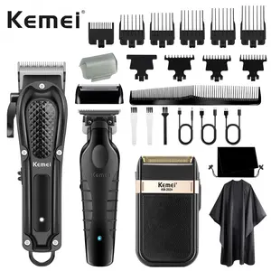Professional Men's Hair Clipper & Beard Trimmer Set, Rechargeable Hair Clipper, Ideal Gift for Dad, Home & Salon Use, Built-In Lithium-Ion Battery Hair Clipper Kit, Barber Equipment, Hair Cutting Kits