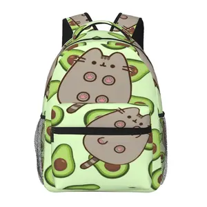 Pusheen all-over print large-capacity backpack for daily commuting, outdoor hiking, and business; cartoon casual merch laptop daypack school bag; gift for women and men