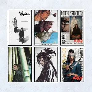 Vagabond Anime Manga Movie Poster Art Print, Miyamoto Musashi Vintage Japanese Wall Decor Artwork Christmas Anime Room Decor Aesthetic