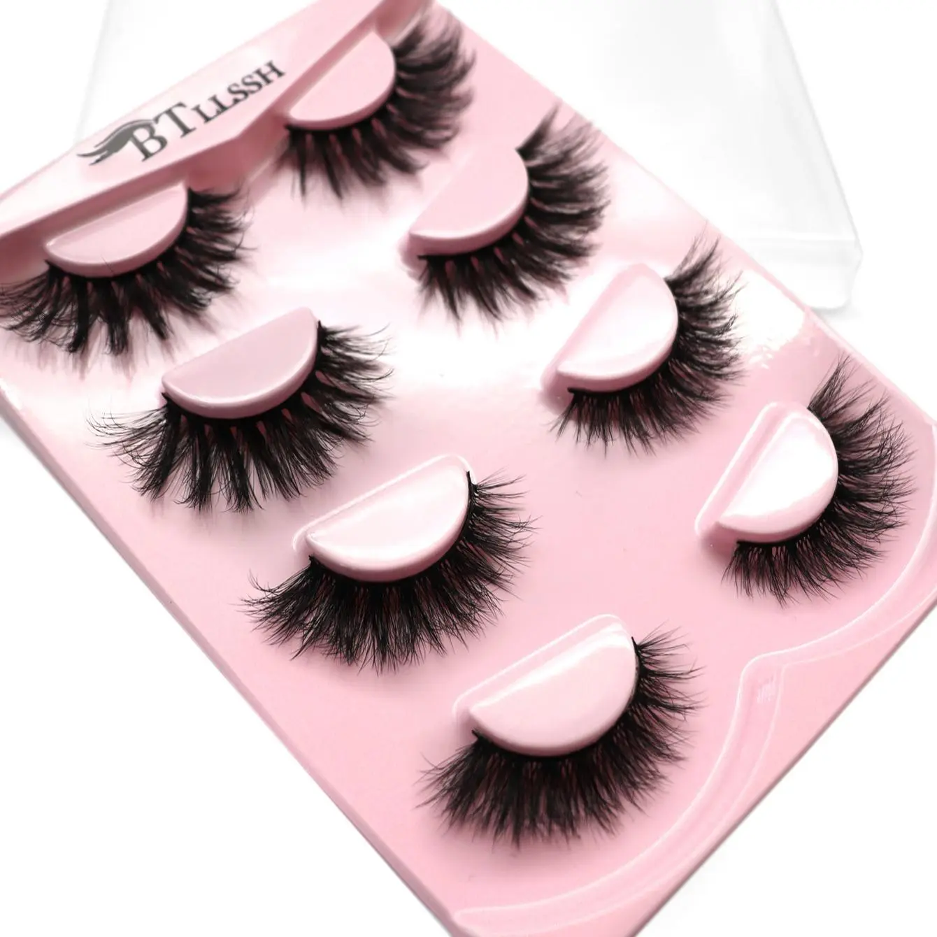 Natural False Eyelashes, Fluffy False Eyelashes, Wispy Cat Eye Faux Cluster Lashes, Volumized False Eyelashes, Volume Cluster Lashes for Women and Girls Eye Makeup Enhancement, Cosmetic False Lashes