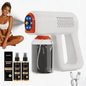 Streak-Free Cordless Spray Tan  - Portable Rechargeable Sunless Tanning Machine for Instant Natural Glow (380ml)