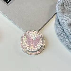 Magnetic Attraction Push-Pull Phone Holder, Butterfly Fairy Style, High-End Shake Phone Magnetic Holder, Abs Material, Retractable & Adjustable, Phone Mount