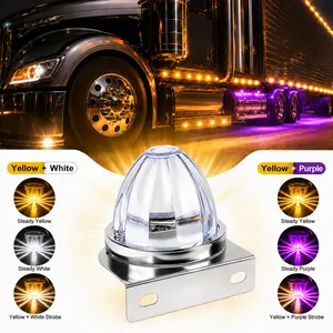 One Light Two Colors LED Watermelon Marker Lights, Dual-Color Steady & Flash Modes | Night Side Profile / Chassis Glow for Truck, Trailer, Semi, Pickup, RV